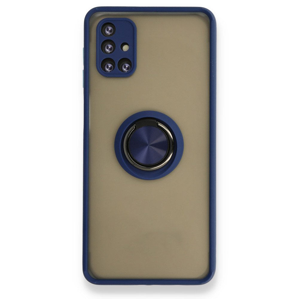  Samsung Galaxy M51 Kılıf Montreal Yüzüklü Silikon Kapak - Lacivert