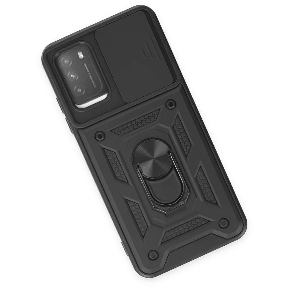 Xiaomi Pocophone M3 Kılıf Pars Lens Yüzüklü Silikon - Siyah  Xiaomi Pocophone M3 Kılıf Pars Lens Yüzüklü Silikon - Siyah