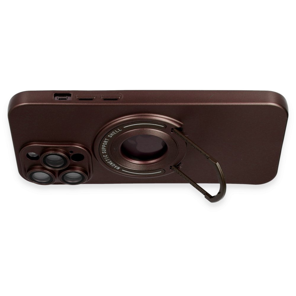  iPhone 13 Pro Max Kılıf Lukka Magneticsafe Kapak - Kahverengi