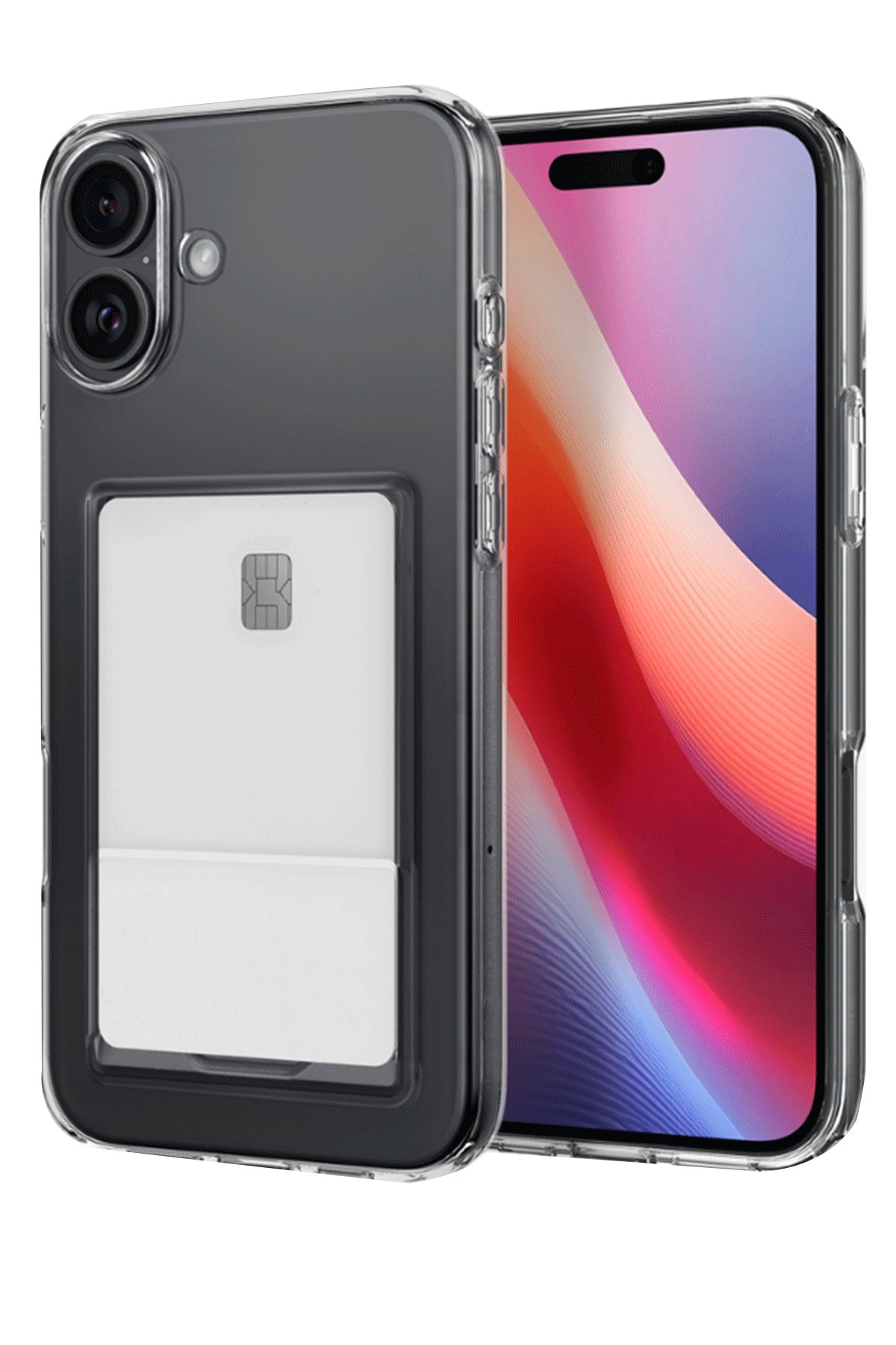  iPhone 16 Kılıf Kart Şeffaf Silikon - Şeffaf