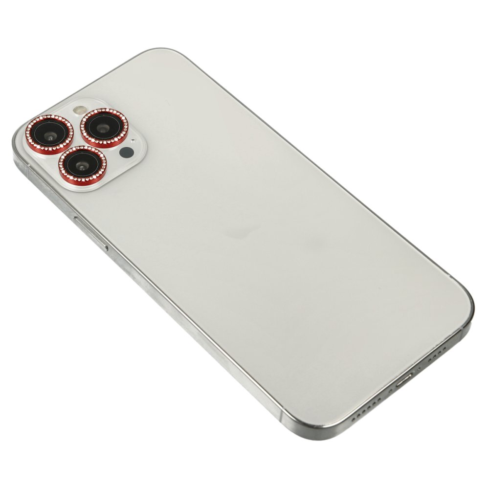  iPhone 14 Pro Max Diamond Kamera Lens - Kırmızı