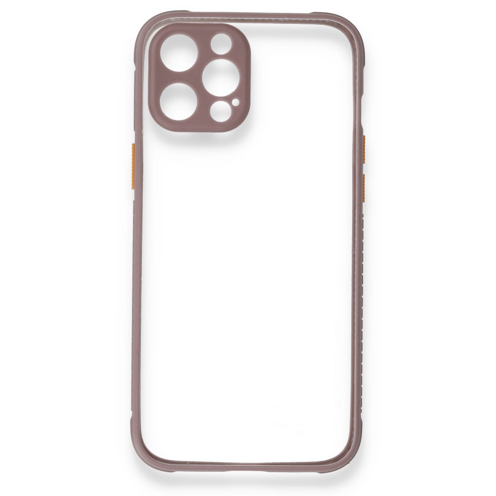  iPhone 12 Pro Max Kılıf Miami Şeffaf Silikon - Açık Mor