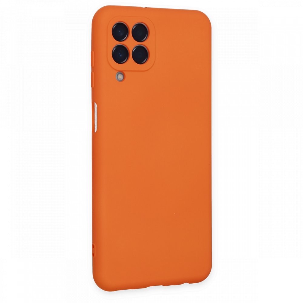  Samsung Galaxy M33 Kılıf Nano içi Kadife Silikon - Turuncu