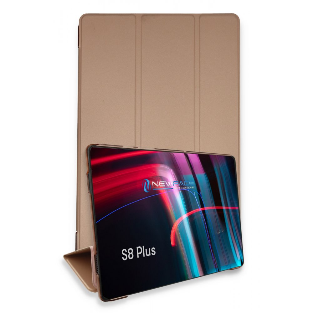  Samsung Galaxy X800 Tab S8 Plus 12.4 Kılıf Tablet Smart Kılıf - Rose Gold