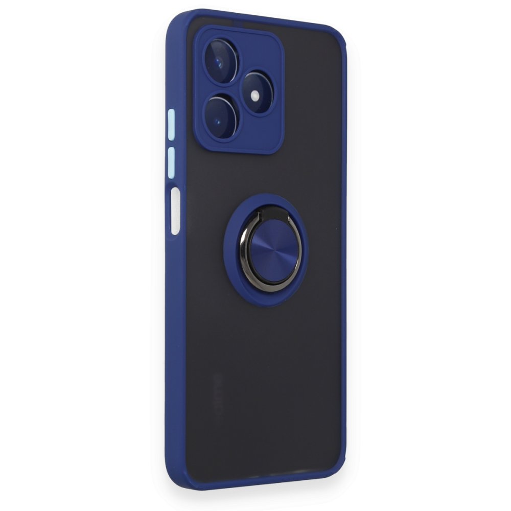 Realme C53 Kılıf Montreal Yüzüklü Silikon Kapak - Lacivert Realme C53 Kılıf Montreal Yüzüklü Silikon Kapak - Lacivert
