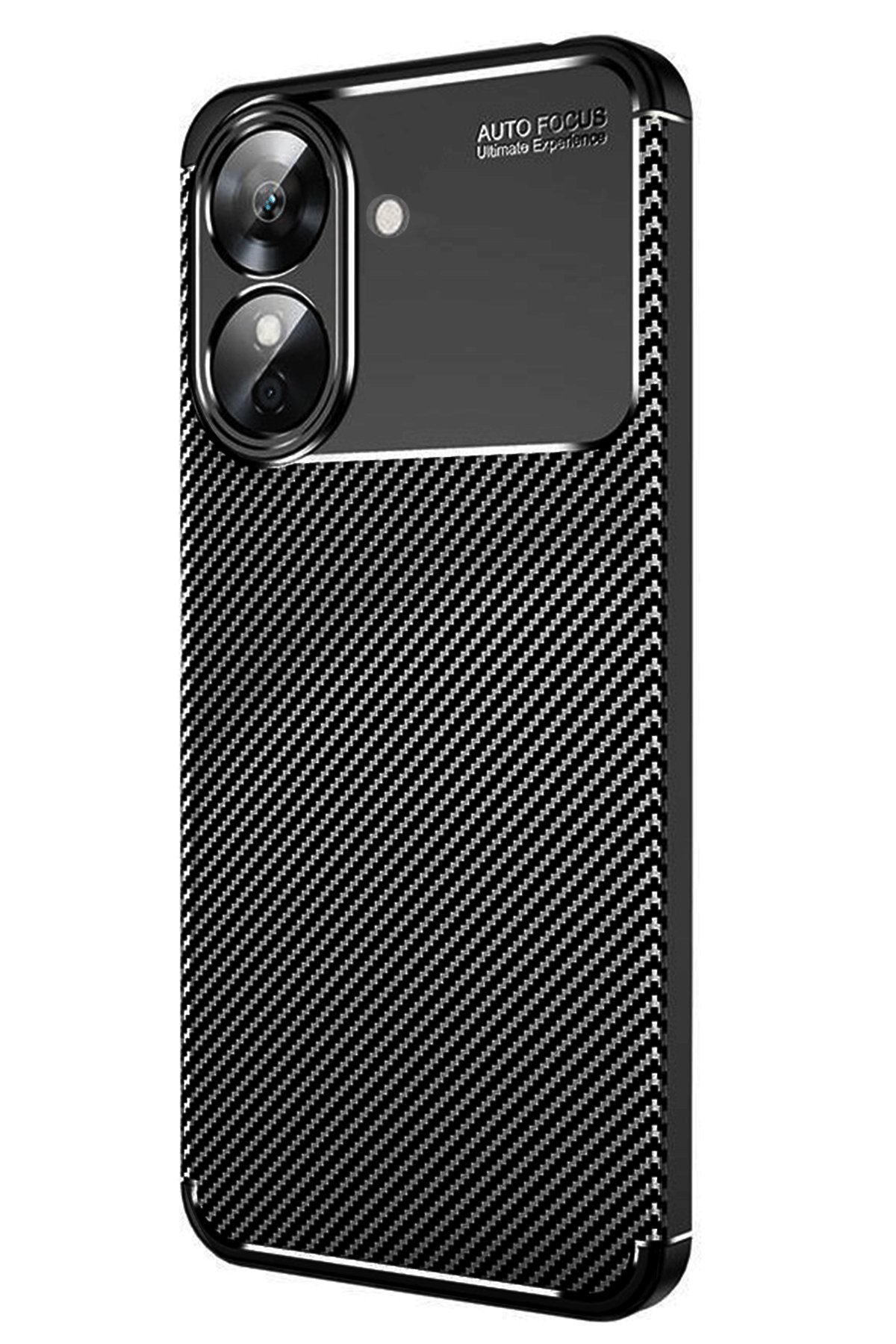 Realme Note 60 Kılıf Auto Focus Karbon Kapak - Siyah Realme Note 60 Kılıf Auto Focus Karbon Kapak - Siyah