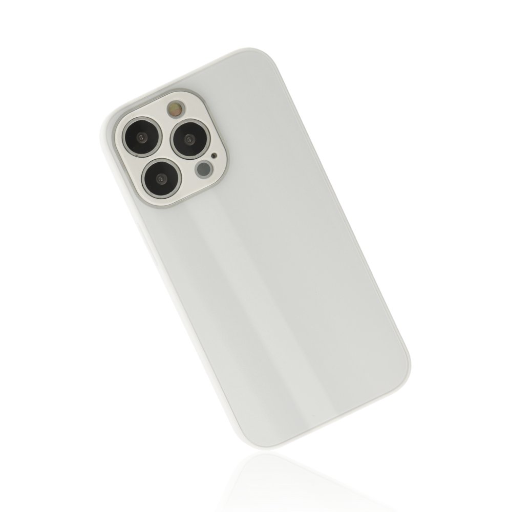  iPhone 14 Pro Max Kılıf Glass Kapak - Beyaz