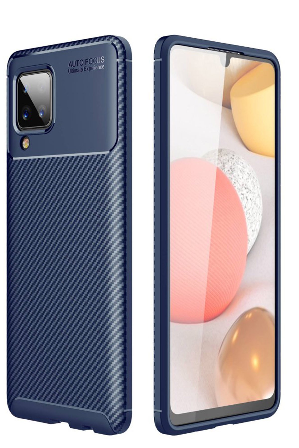  Samsung Galaxy M32 Kılıf Auto Focus Karbon Kapak - Lacivert