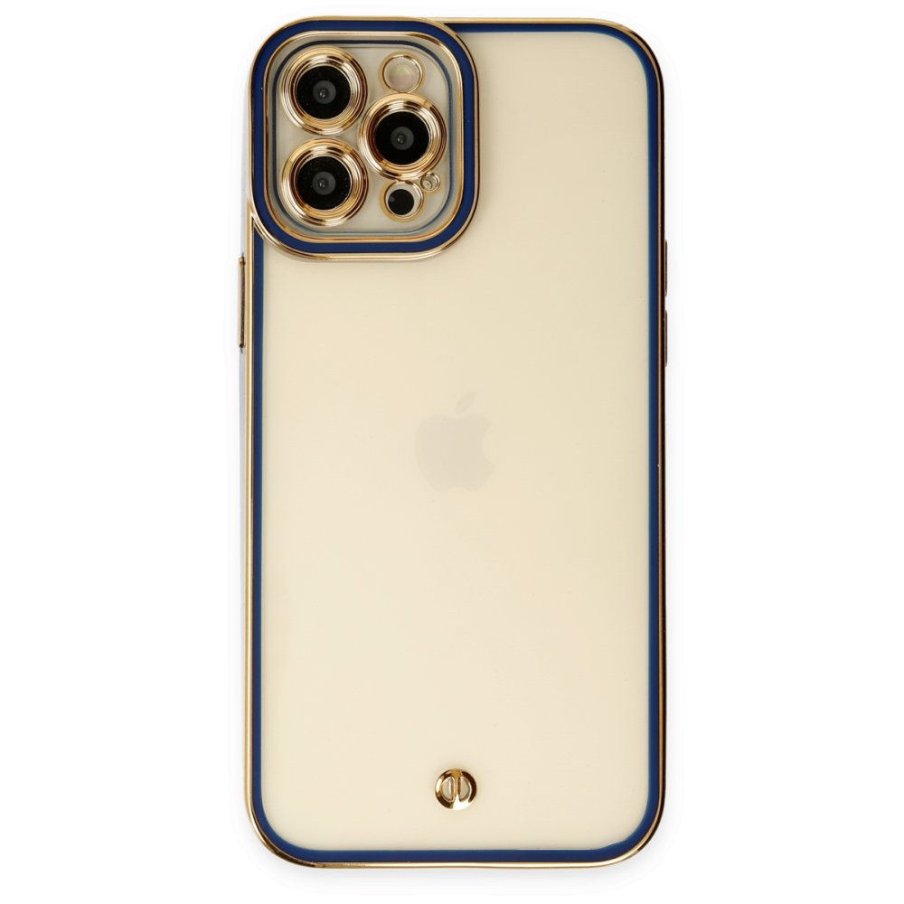  iPhone 12 Pro Kılıf Liva Lens Silikon - Mavi