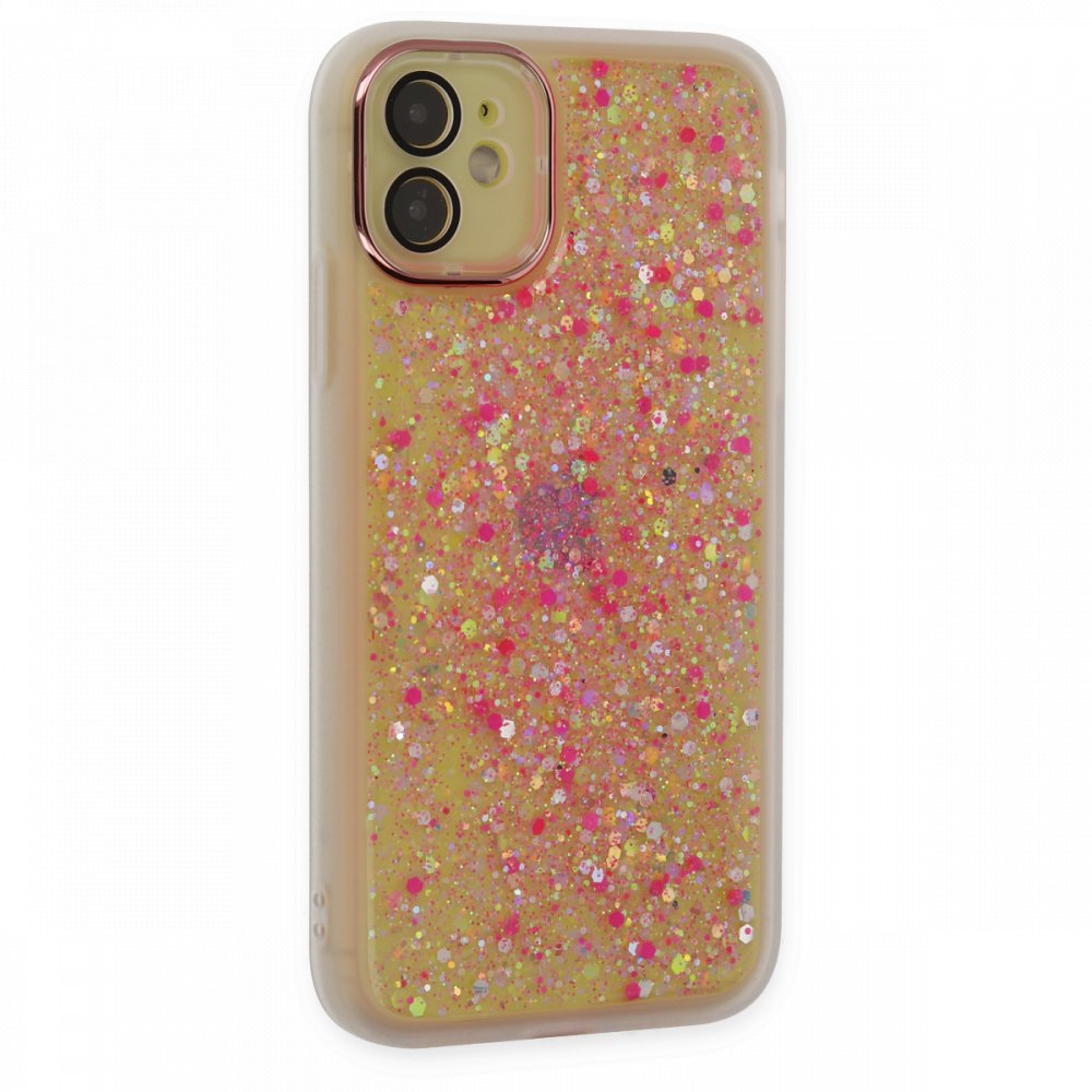  iPhone 12 Kılıf Neon Light Silikon - Pudra