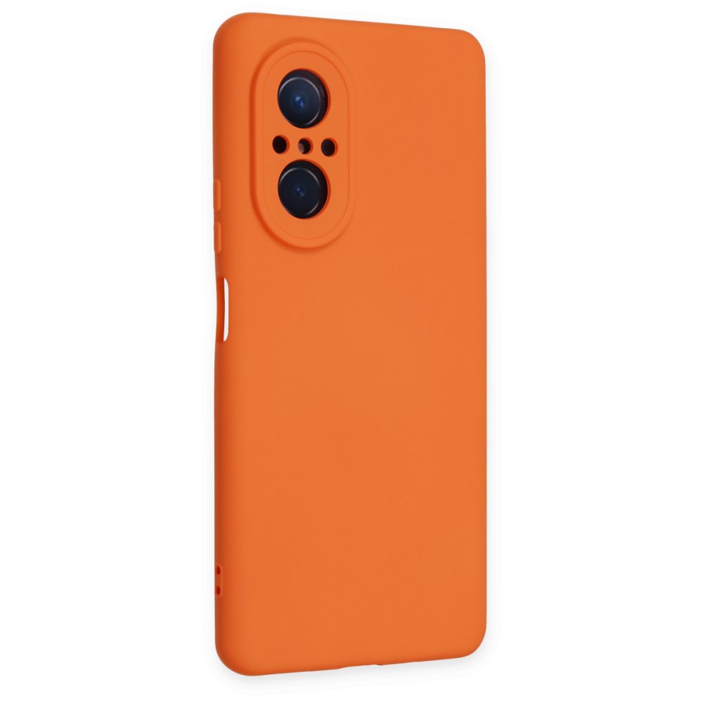  Huawei Nova 9 SE Kılıf Nano içi Kadife Silikon - Turuncu
