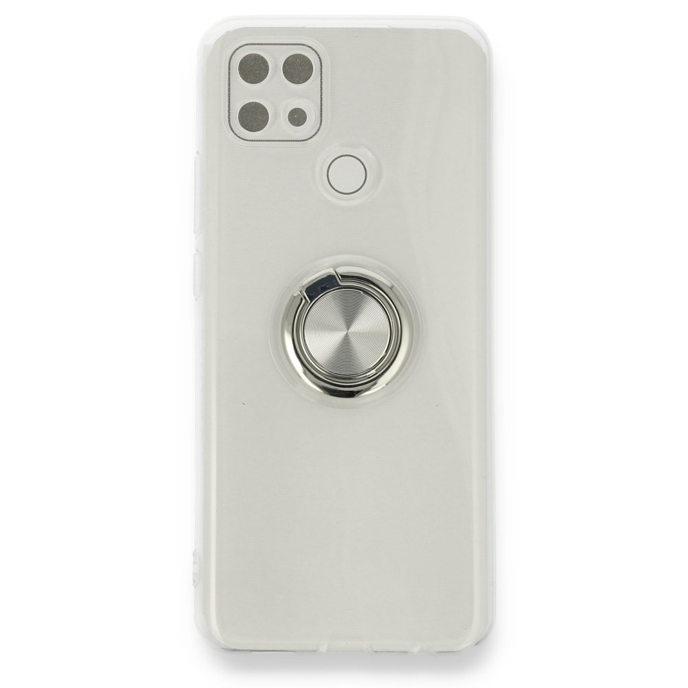 Oppo A15S Kılıf Gros Yüzüklü Silikon - Gümüş Oppo A15S Kılıf Gros Yüzüklü Silikon - Gümüş