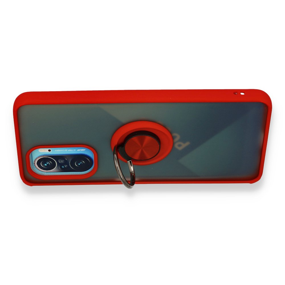 Redmi K40 Kılıf Montreal Yüzüklü Silikon Kapak - Kırmızı Redmi K40 Kılıf Montreal Yüzüklü Silikon Kapak - Kırmızı