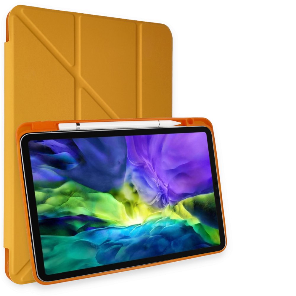  iPad Pro 11 (2021) Kılıf Kalemlikli Mars Tablet Kılıfı - Sarı
