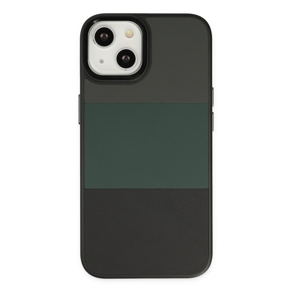  iPhone 14 Plus Kılıf King Kapak - Gri-Siyah