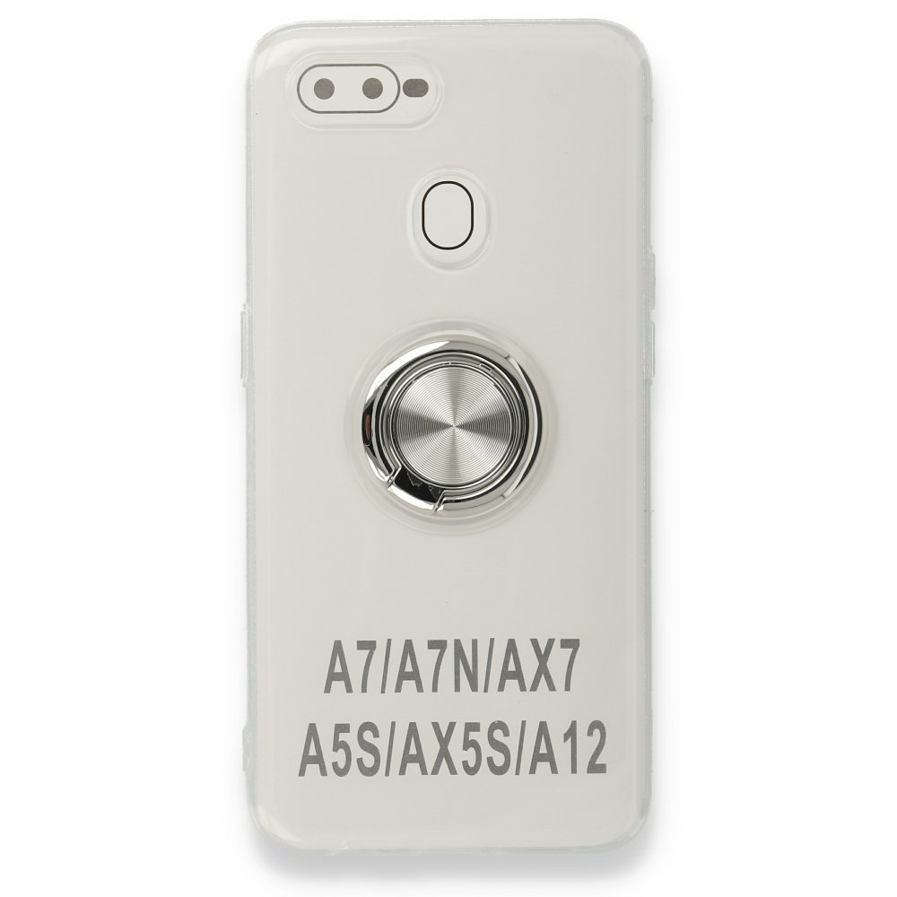  Oppo AX7 Kılıf Gros Yüzüklü Silikon - Gümüş