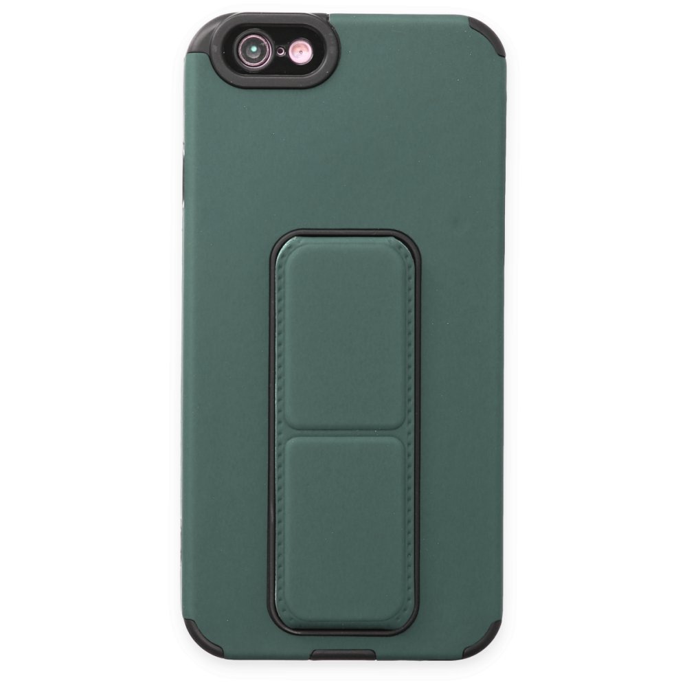  iPhone 6 Kılıf Mega Standlı Silikon - Yeşil