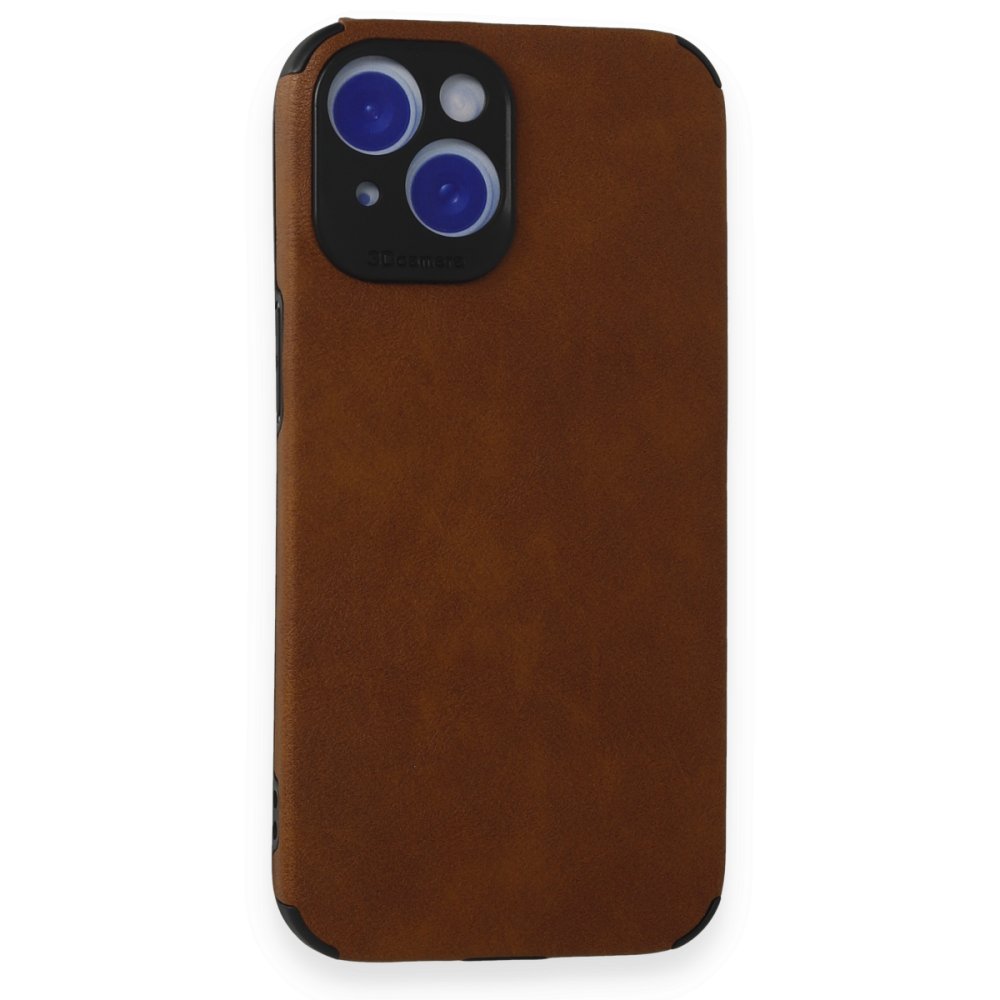 iPhone 15 Kılıf Loop Deri Silikon - Kahverengi  iPhone 15 Kılıf Loop Deri Silikon - Kahverengi