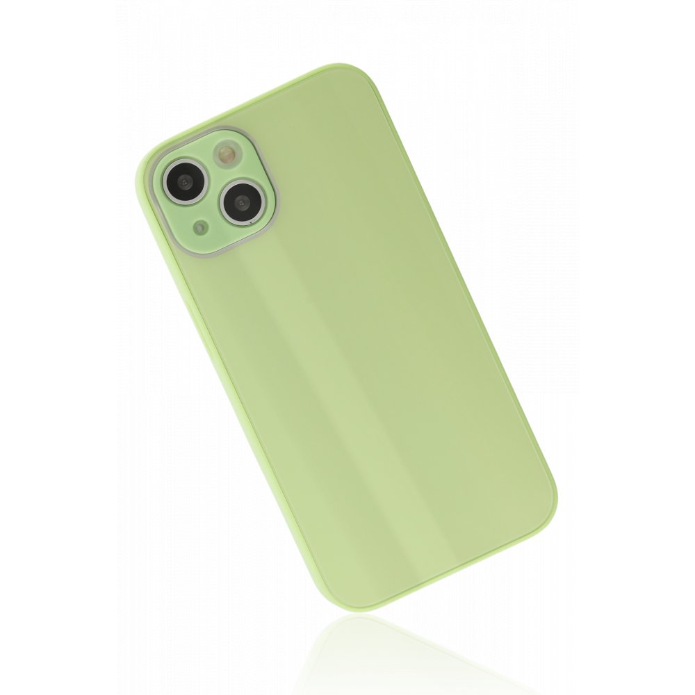iPhone 13 Kılıf Glass Kapak - Açık Yeşil iPhone 13 Kılıf Glass Kapak - Açık Yeşil