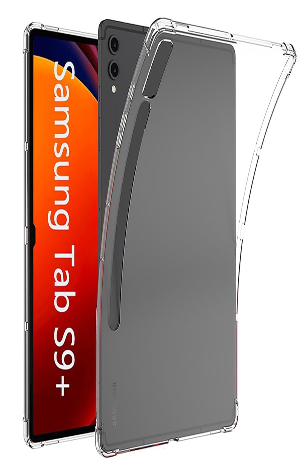  Samsung Galaxy X810 Tab S9 Plus 12.4 Kılıf Anti Şeffaf Tablet Silikon - Şeffaf