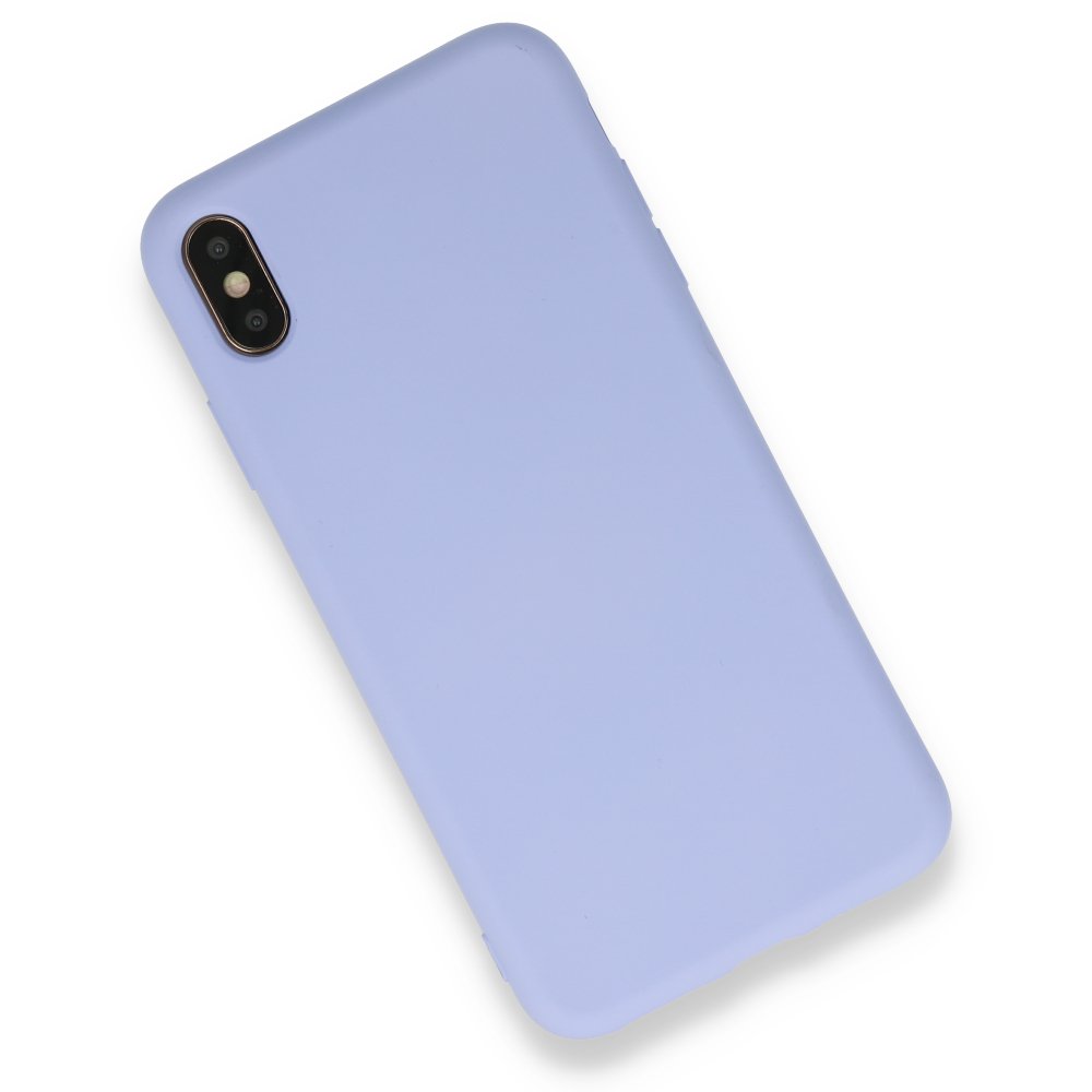 iPhone XS Max Kılıf Nano içi Kadife Silikon - Lila  iPhone XS Max Kılıf Nano içi Kadife Silikon - Lila