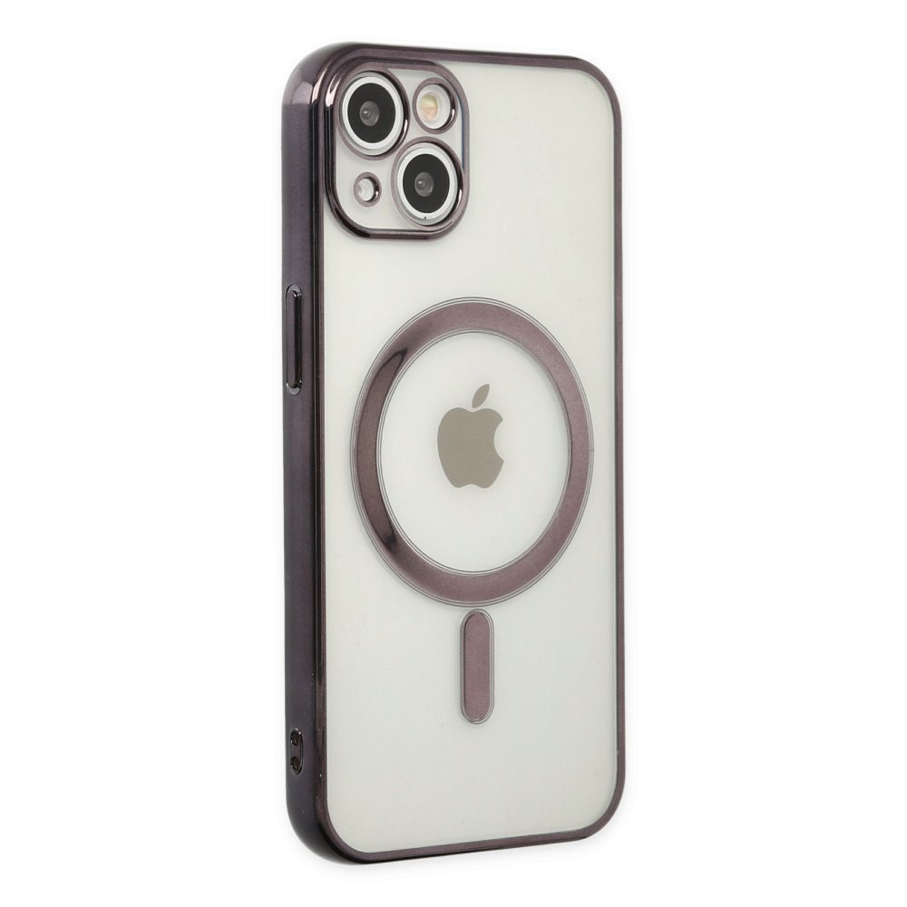  iPhone 14 Plus Kılıf Magneticsafe Lazer Silikon - Siyah
