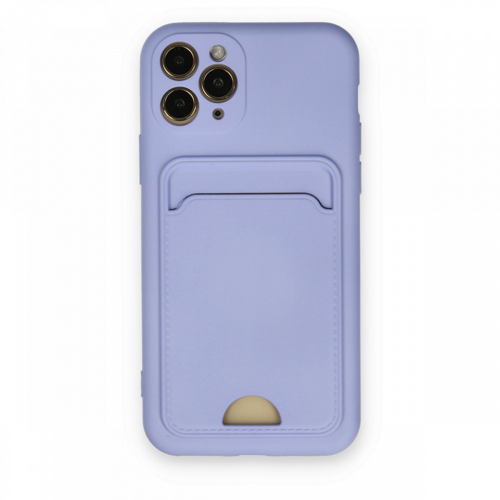  iPhone 11 Pro Kılıf Kelvin Kartvizitli Silikon - Lila