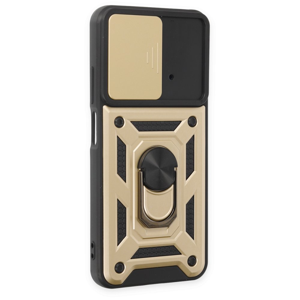  Xiaomi Poco M4 Pro 4G Kılıf Pars Lens Yüzüklü Silikon - Gold