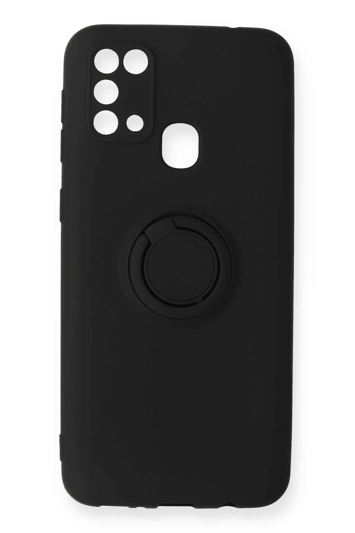  Samsung Galaxy M31 Kılıf Viktor Yüzüklü Silikon - Siyah