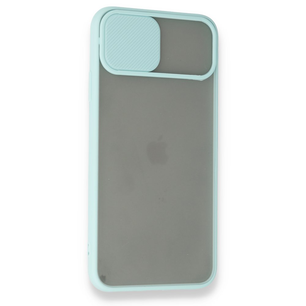  iPhone 11 Pro Max Kılıf Palm Buzlu Kamera Sürgülü Silikon - Turkuaz