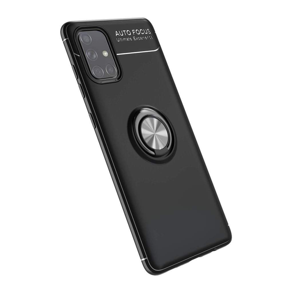  Samsung Galaxy A71 Kılıf Range Yüzüklü Silikon - Siyah