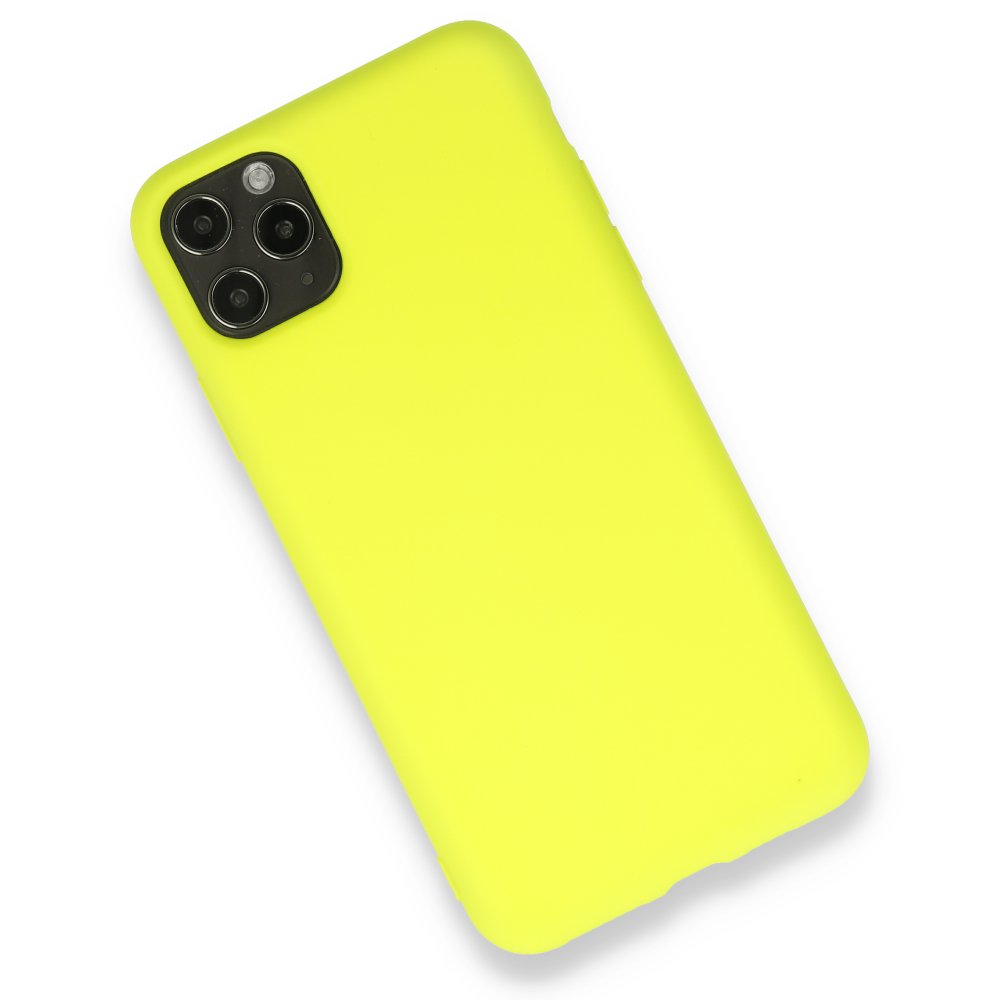  iPhone 11 Pro Max Kılıf Nano içi Kadife Silikon - Sarı