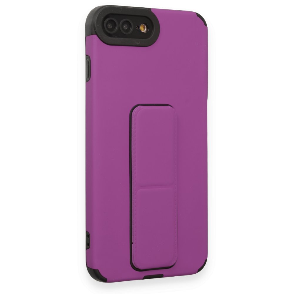  iPhone 7 Plus Kılıf Mega Standlı Silikon - Mor