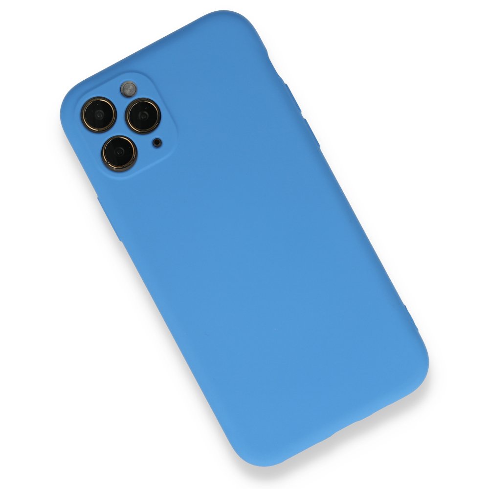  iPhone 11 Pro Kılıf Nano içi Kadife Silikon - Mavi