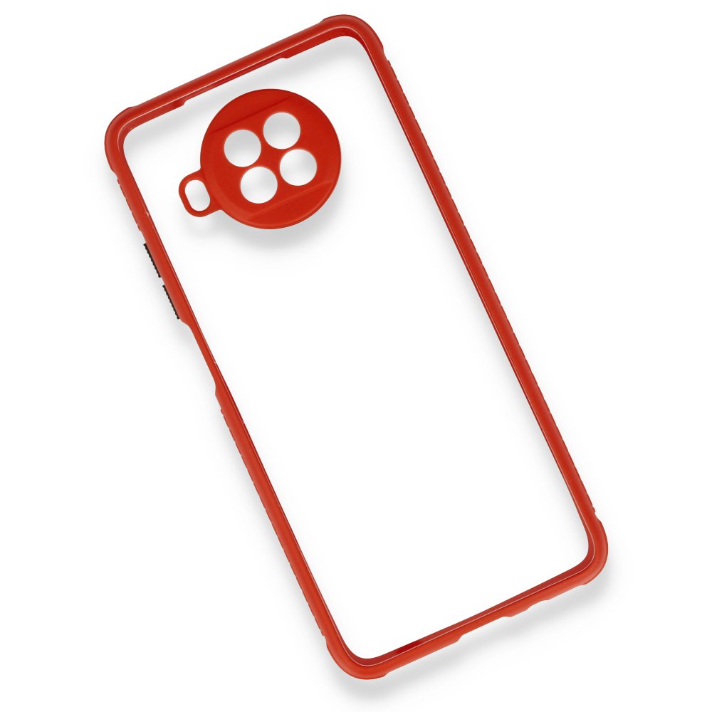 Redmi Note 9 Pro 5G Kılıf Miami Şeffaf Silikon - Kırmızı