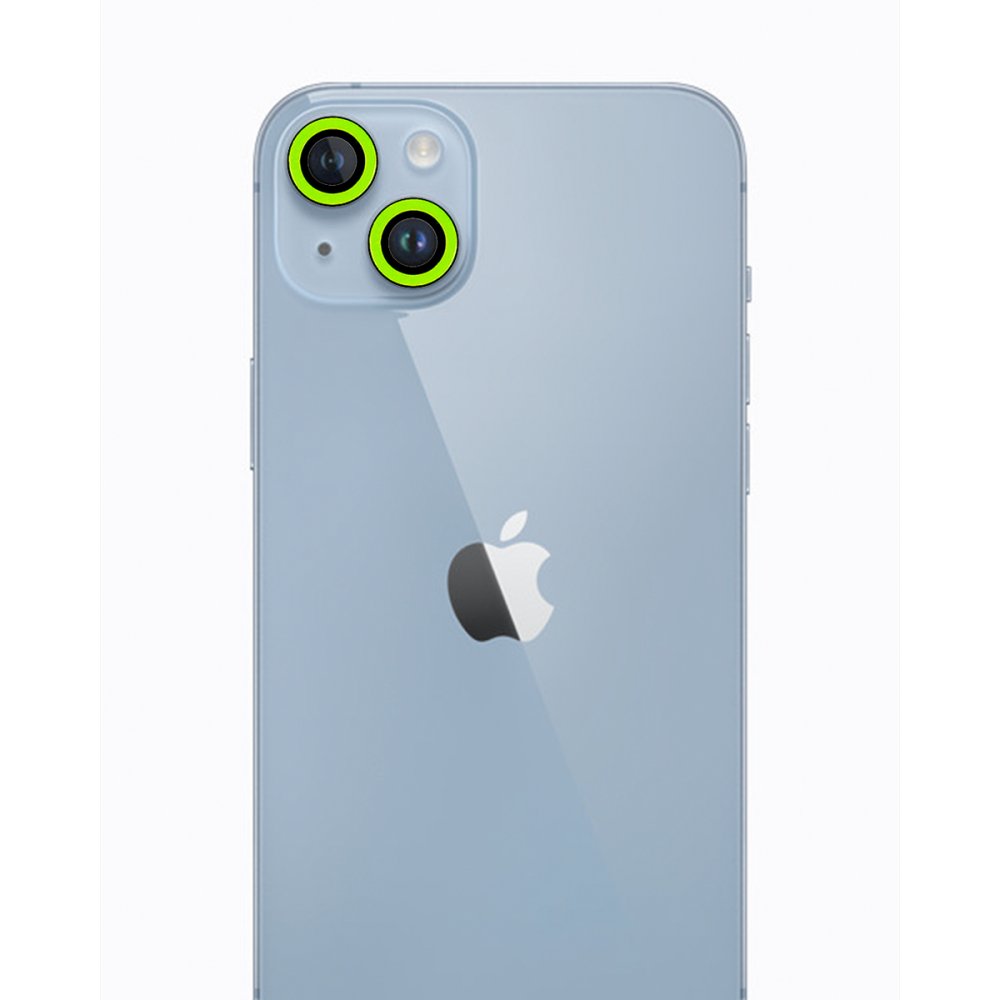  iPhone 13 Mini Neon Fosforlu Kamera Lens - Yeşil