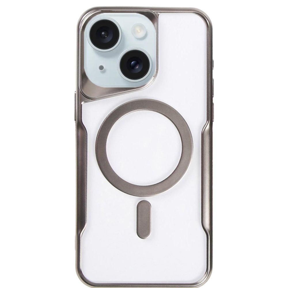  iPhone 15 Kılıf Boyi Magsafe Silikon Kapak - Titan Gri