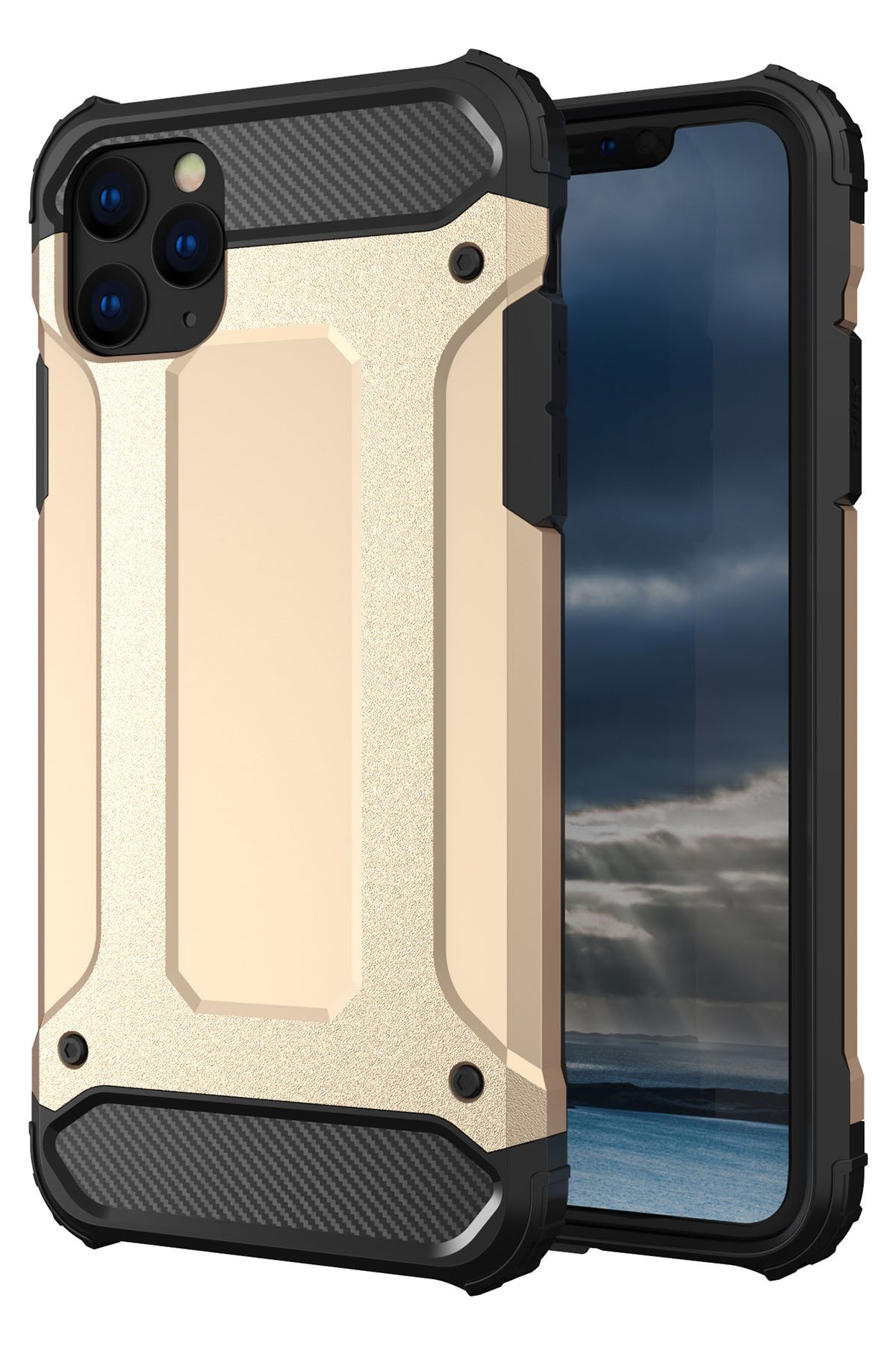 iPhone 11 Pro Max Kılıf Tank Silikon Kapak - Gold