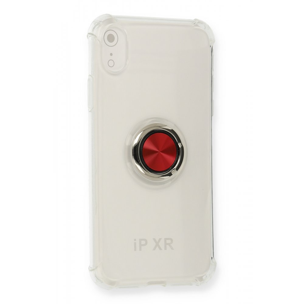 iPhone XR Kılıf Gros Yüzüklü Silikon - Kırmızı  iPhone XR Kılıf Gros Yüzüklü Silikon - Kırmızı