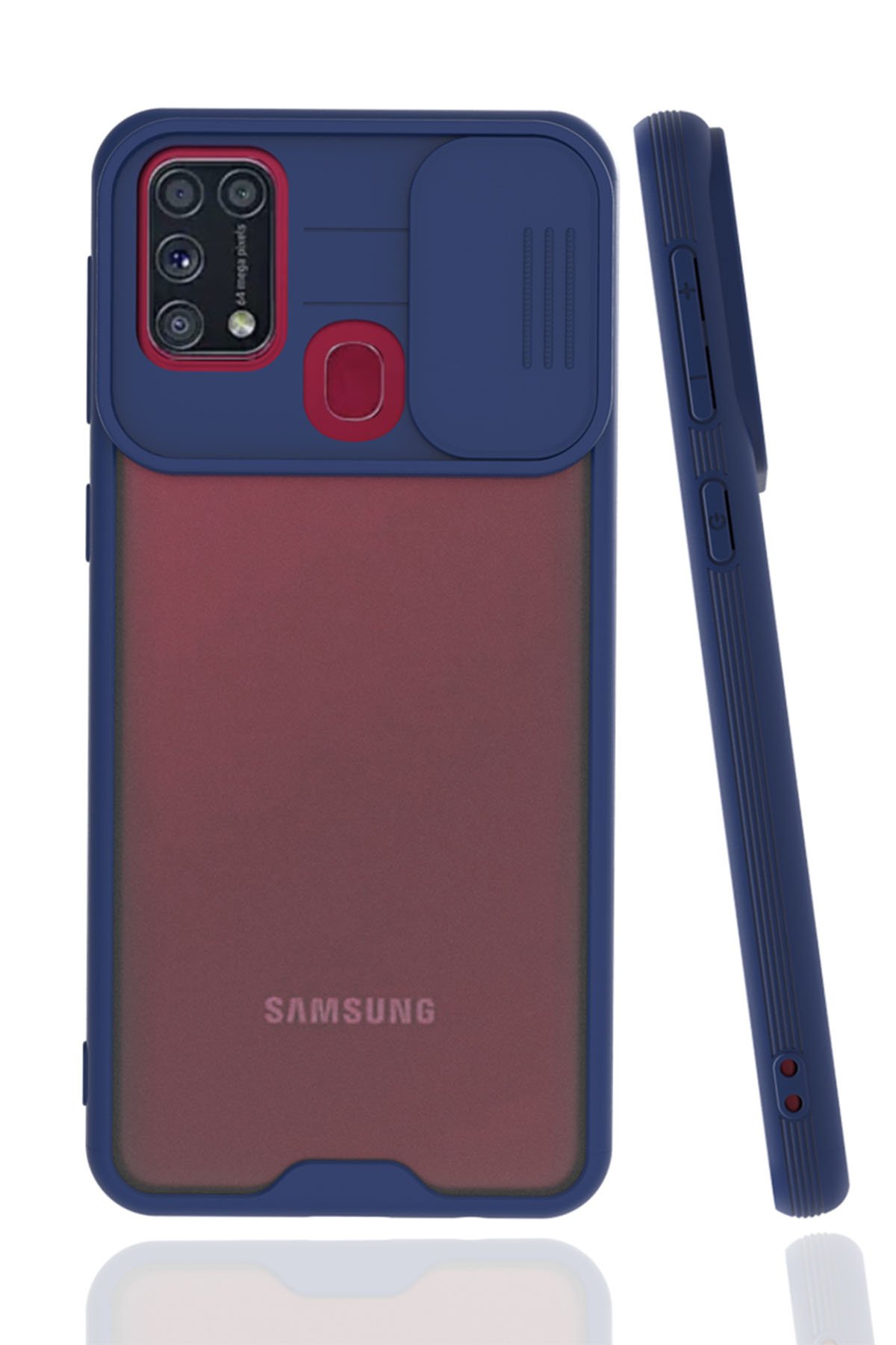 Samsung Galaxy M31 Kılıf Platin Kamera Koruma Silikon - Lacivert