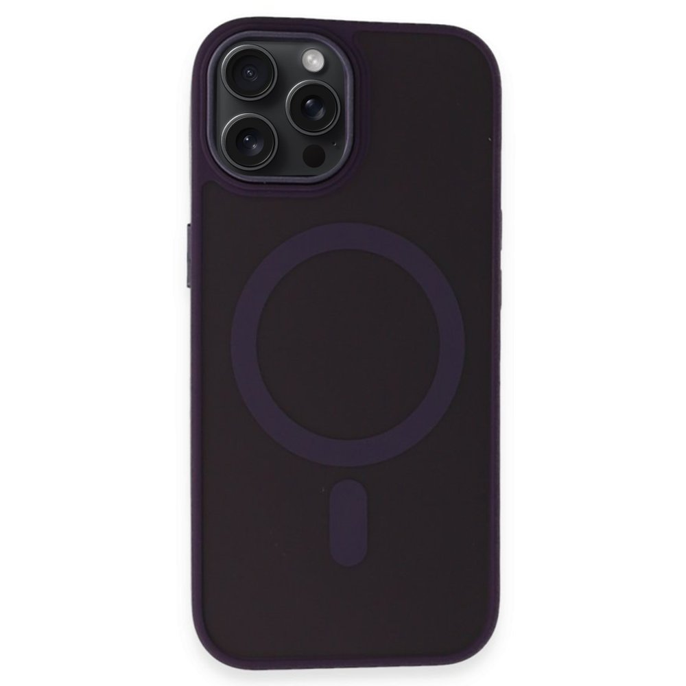 iPhone 14 Pro Max Kılıf Oslo Magsafe Kapak - Derin Mor  iPhone 14 Pro Max Kılıf Oslo Magsafe Kapak - Derin Mor