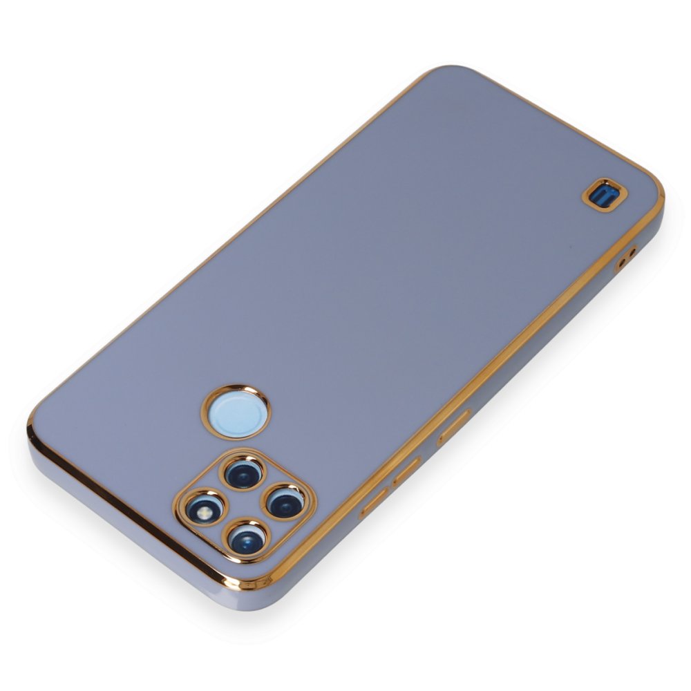  Realme C21Y Kılıf Volet Silikon - Mavi