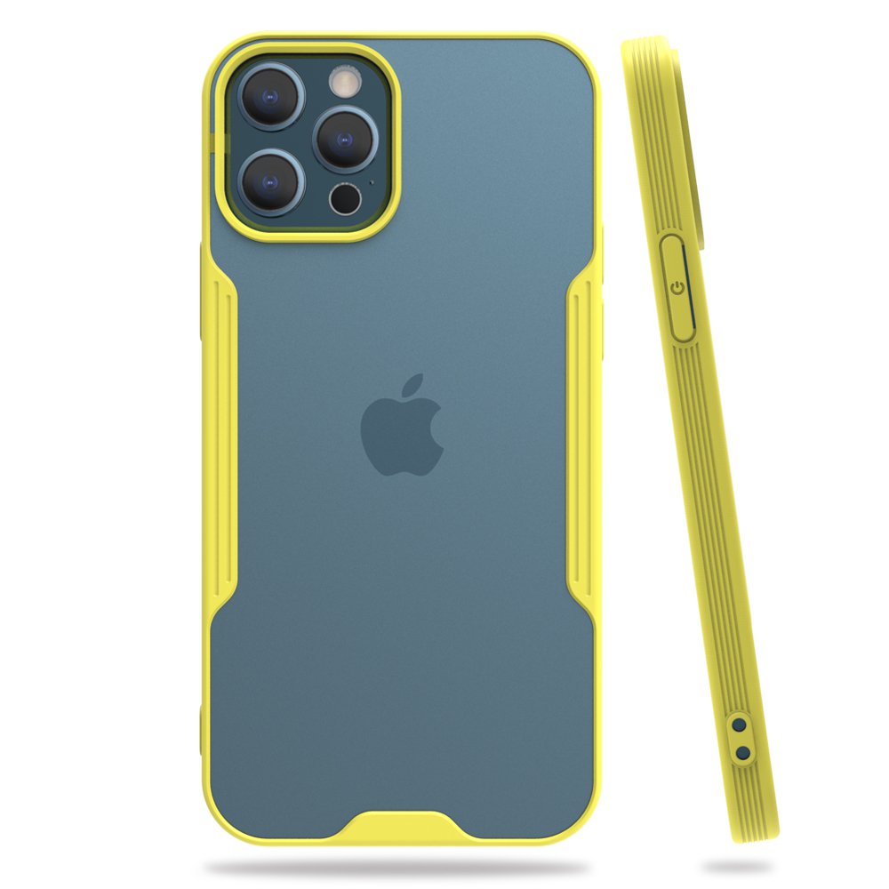  iPhone 12 Pro Max Kılıf Platin Silikon - Sarı