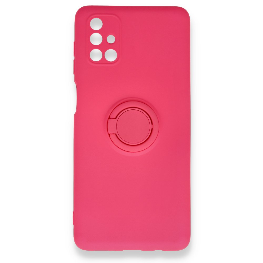  Samsung Galaxy M51 Kılıf Viktor Yüzüklü Silikon - Pembe