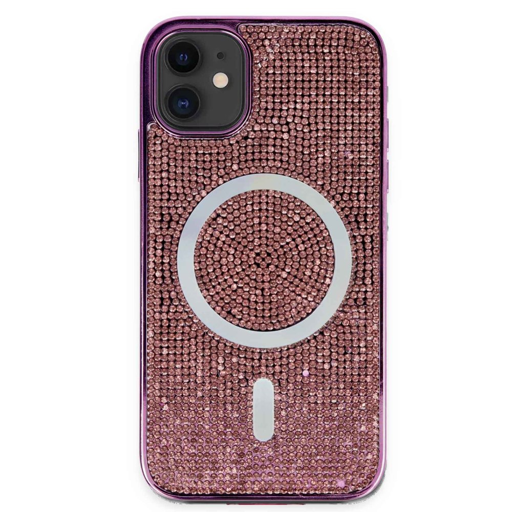  iPhone 11 Kılıf Diamond Magsafe Kapak - Derin Mor