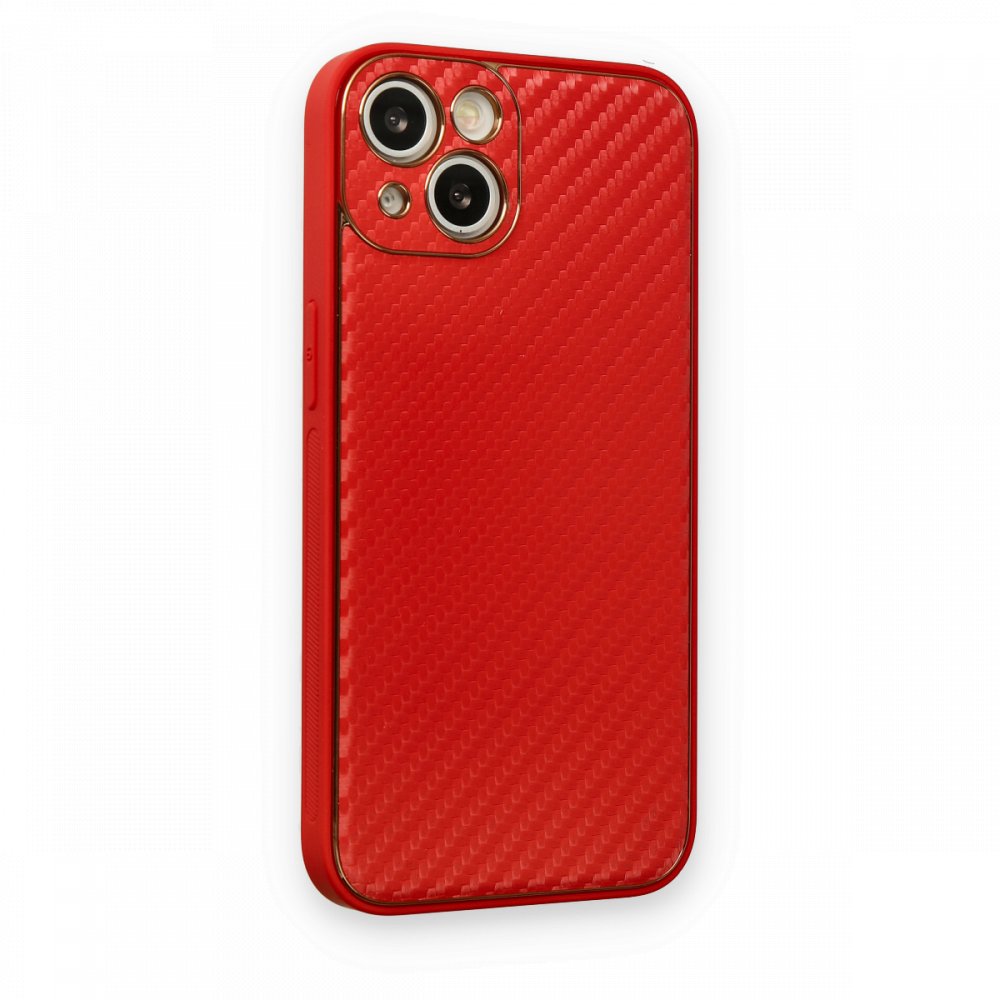  iPhone 13 Kılıf Coco Karbon Silikon - Kırmızı