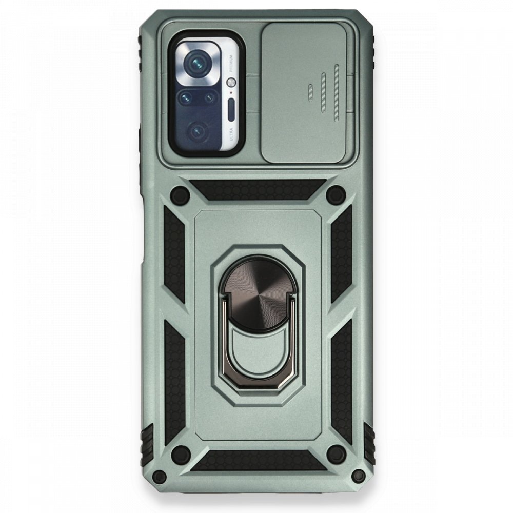 Redmi Note 10 Pro Kılıf Pars Lens Yüzüklü Silikon - Yeşil