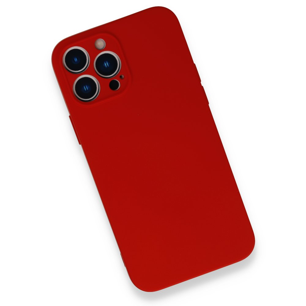  iPhone 13 Pro Max Kılıf Nano içi Kadife Silikon - Kırmızı