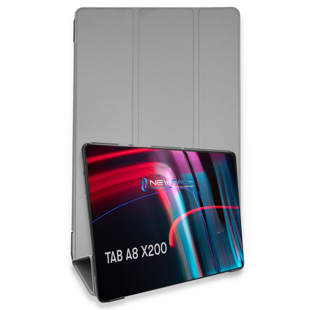  Samsung Galaxy X200 Tab A8 10.5 Kılıf Tablet Smart Kılıf - Gri