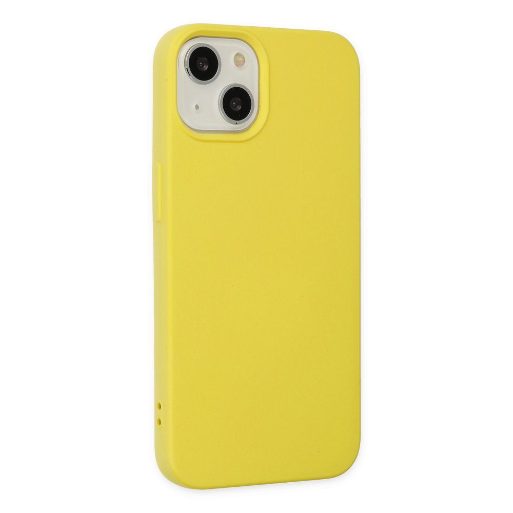iPhone 14 Kılıf Nano içi Kadife Silikon - Sarı iPhone 14 Kılıf Nano içi Kadife Silikon - Sarı